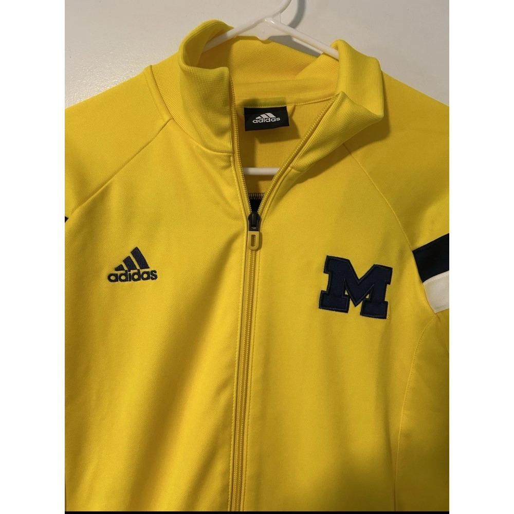 Michigan Wolverines Jacket Men XL Yellow Adidas Full Zip Track Maize Out